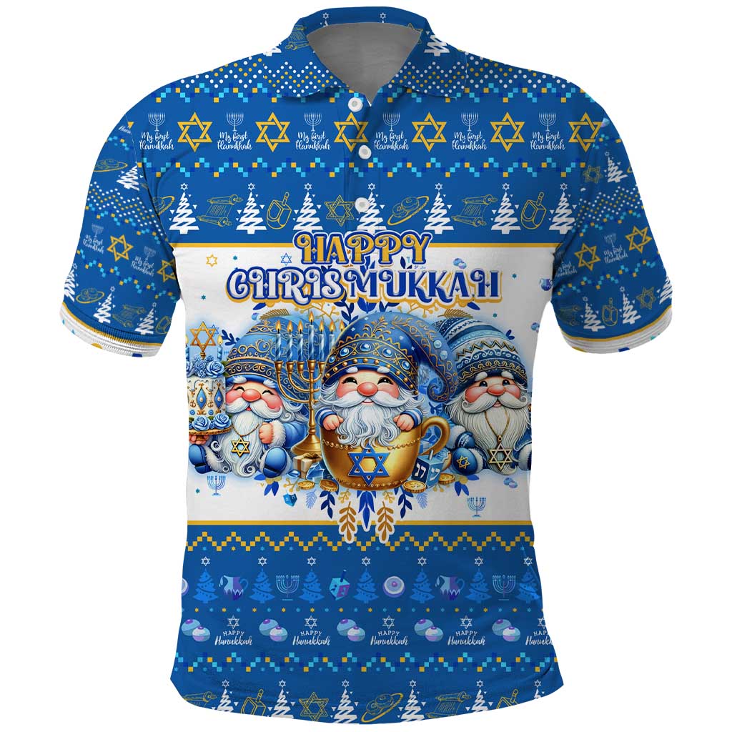 Happy Chrismukkah Polo Shirt Gnome Funny Hanukkah Christmas Mashup DT02