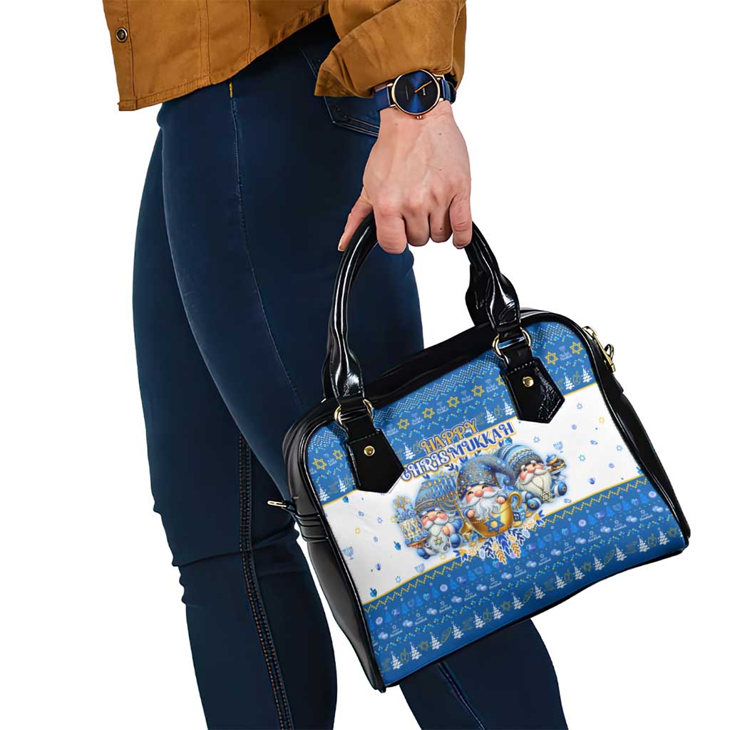 Happy Chrismukkah Shoulder Handbag Gnome Funny Hanukkah Christmas Mashup DT02