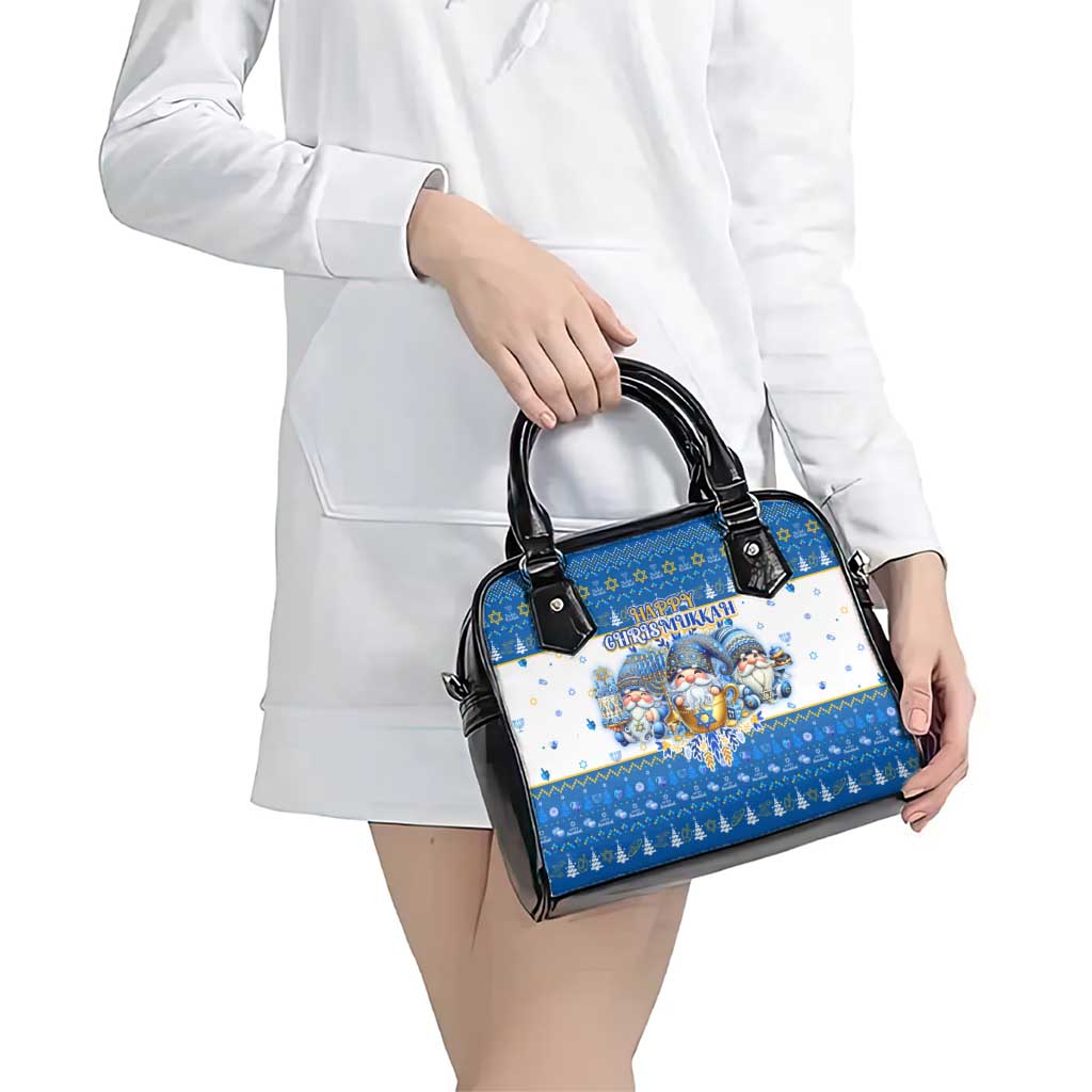 Happy Chrismukkah Shoulder Handbag Gnome Funny Hanukkah Christmas Mashup DT02