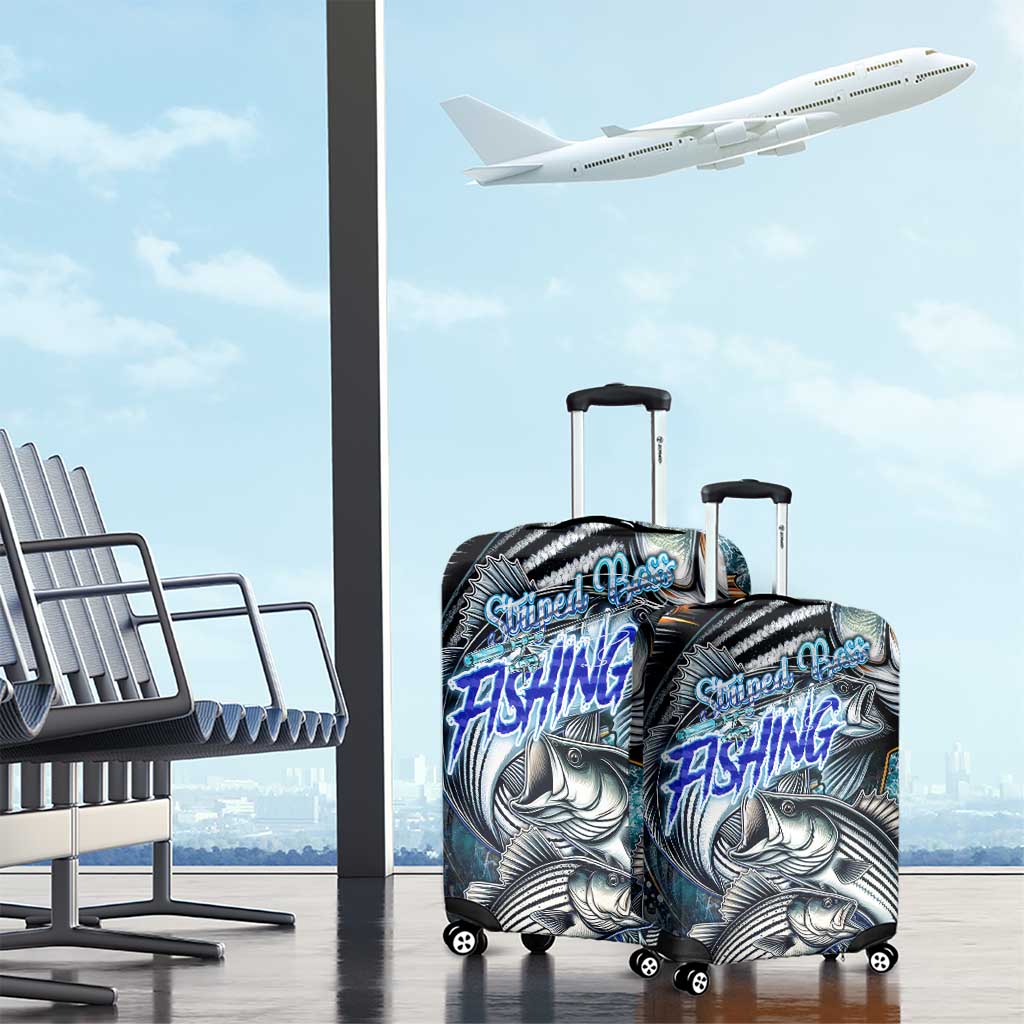 Striped Bass Fishing Luggage Cover Bold Ocean Angler Design DT02