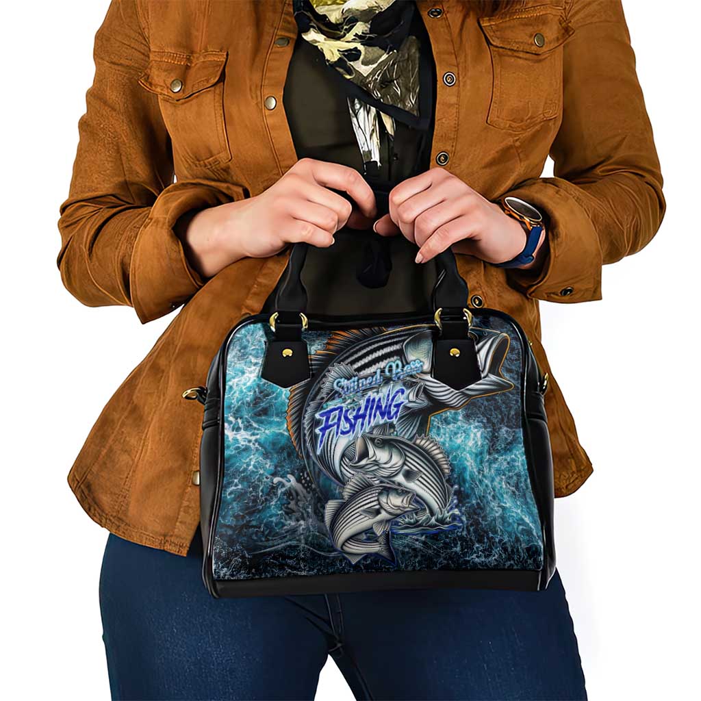 Striped Bass Fishing Shoulder Handbag Bold Ocean Angler Design DT02