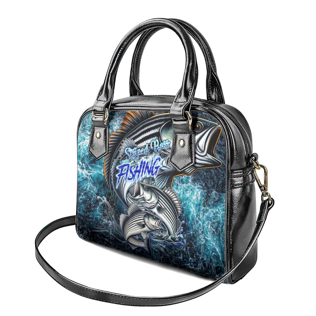 Striped Bass Fishing Shoulder Handbag Bold Ocean Angler Design DT02