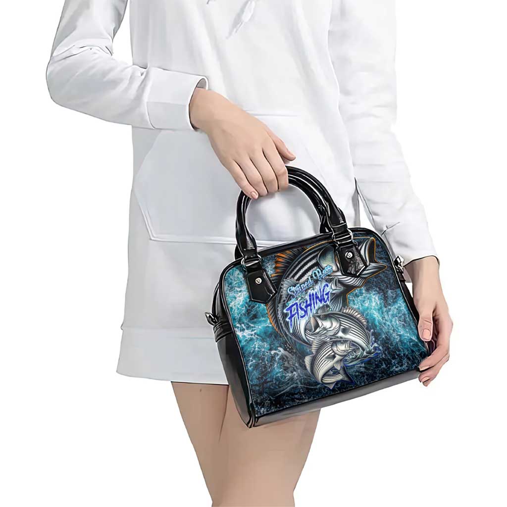 Striped Bass Fishing Shoulder Handbag Bold Ocean Angler Design DT02