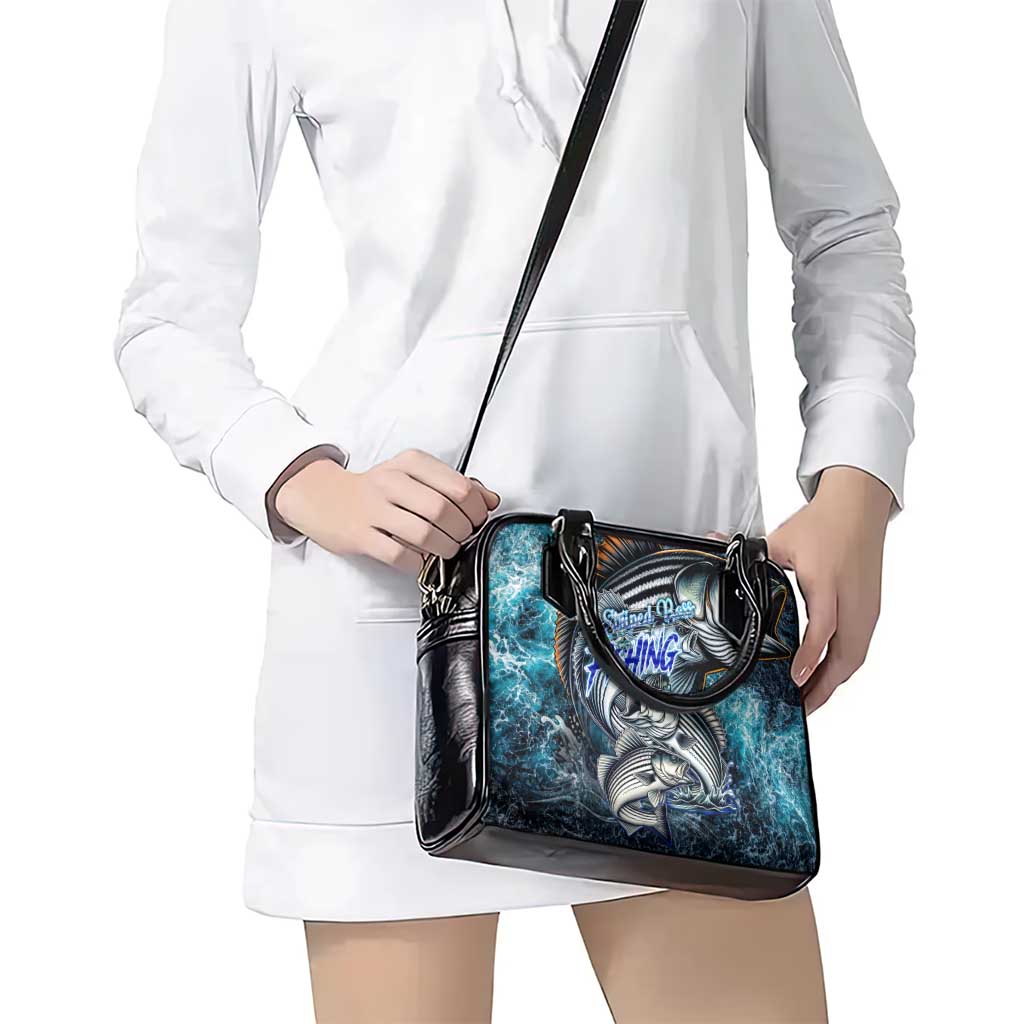 Striped Bass Fishing Shoulder Handbag Bold Ocean Angler Design DT02