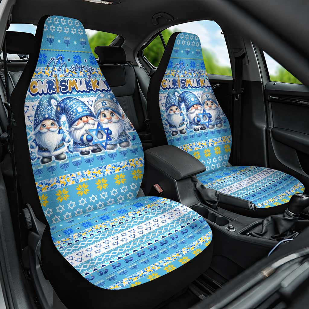 Merry Chrismukkah Car Seat Cover Jewish Christmas Gnomes and Menorahs DT02