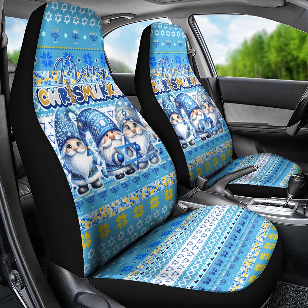 Merry Chrismukkah Car Seat Cover Jewish Christmas Gnomes and Menorahs DT02