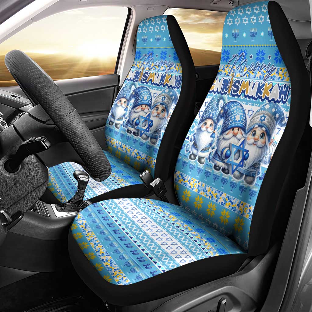Merry Chrismukkah Car Seat Cover Jewish Christmas Gnomes and Menorahs DT02
