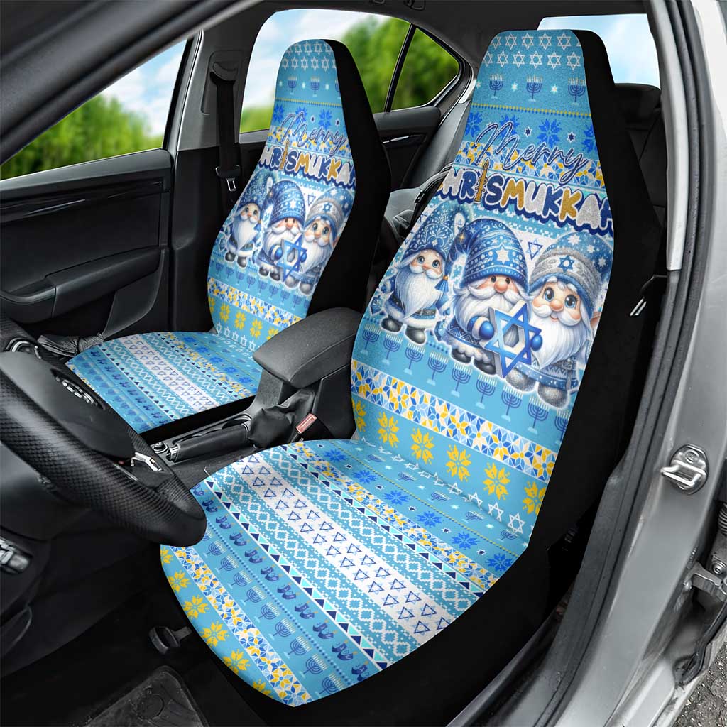 Merry Chrismukkah Car Seat Cover Jewish Christmas Gnomes and Menorahs DT02
