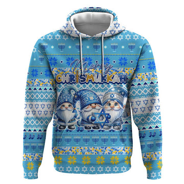 Merry Chrismukkah Hoodie Jewish Christmas Gnomes and Menorahs DT02