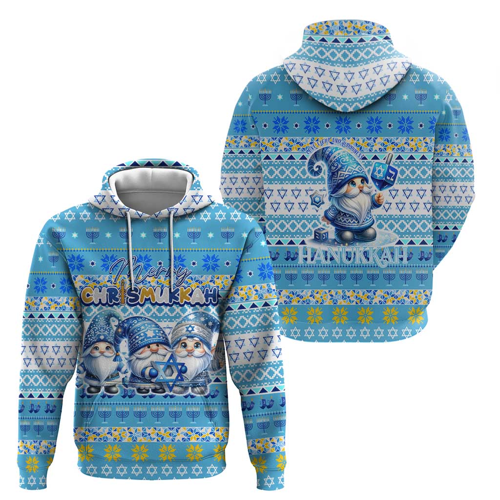 Merry Chrismukkah Hoodie Jewish Christmas Gnomes and Menorahs DT02