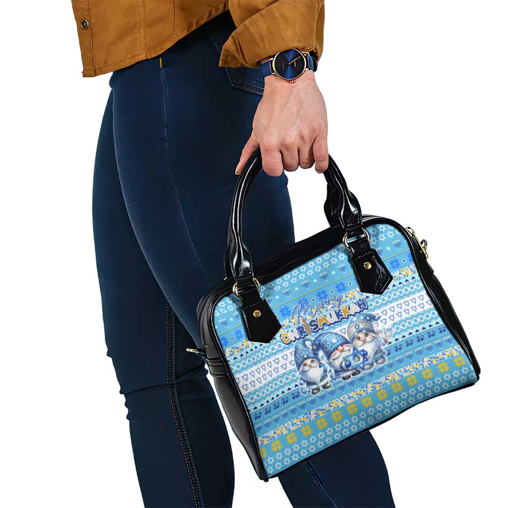 Merry Chrismukkah Shoulder Handbag Jewish Christmas Gnomes and Menorahs DT02