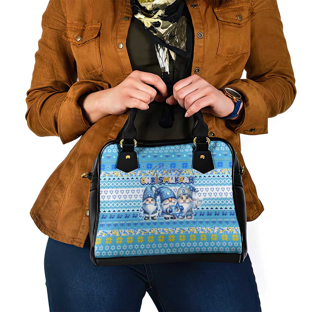 Merry Chrismukkah Shoulder Handbag Jewish Christmas Gnomes and Menorahs DT02