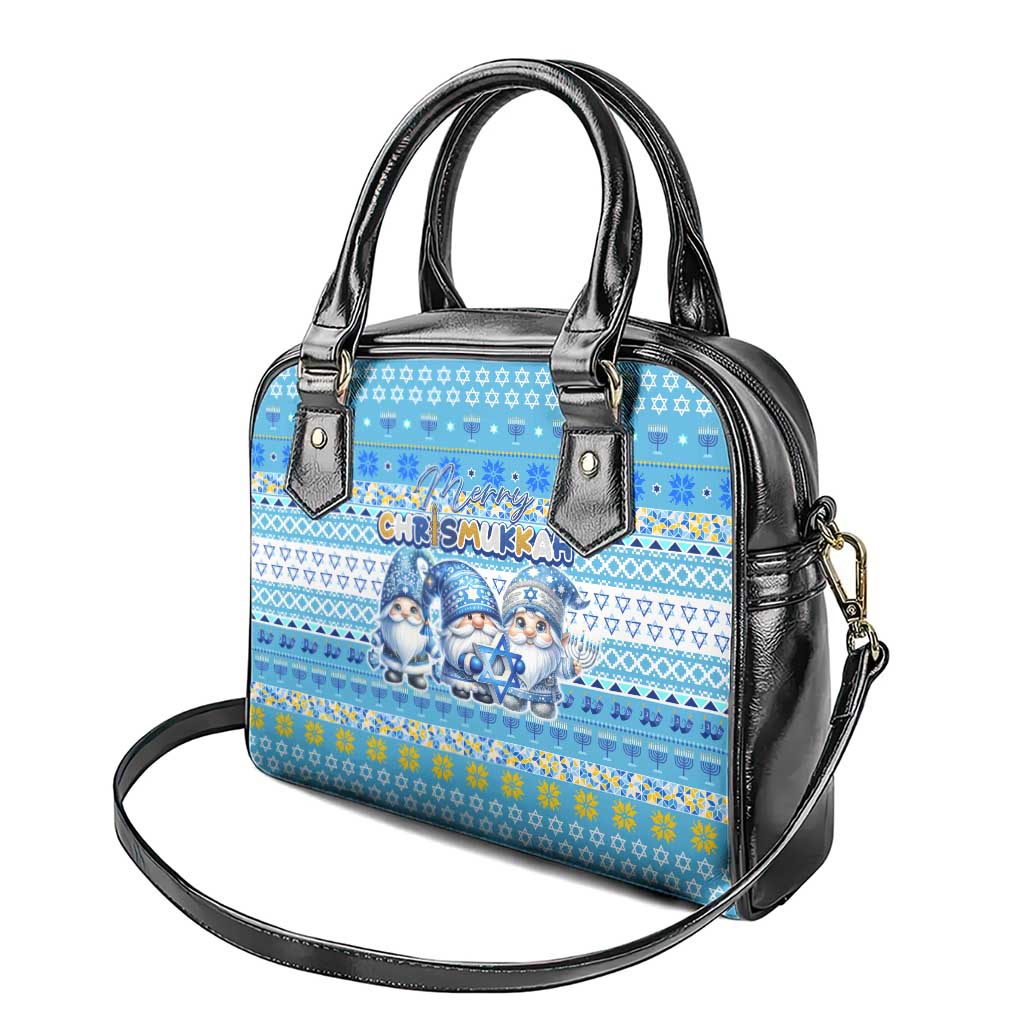 Merry Chrismukkah Shoulder Handbag Jewish Christmas Gnomes and Menorahs DT02