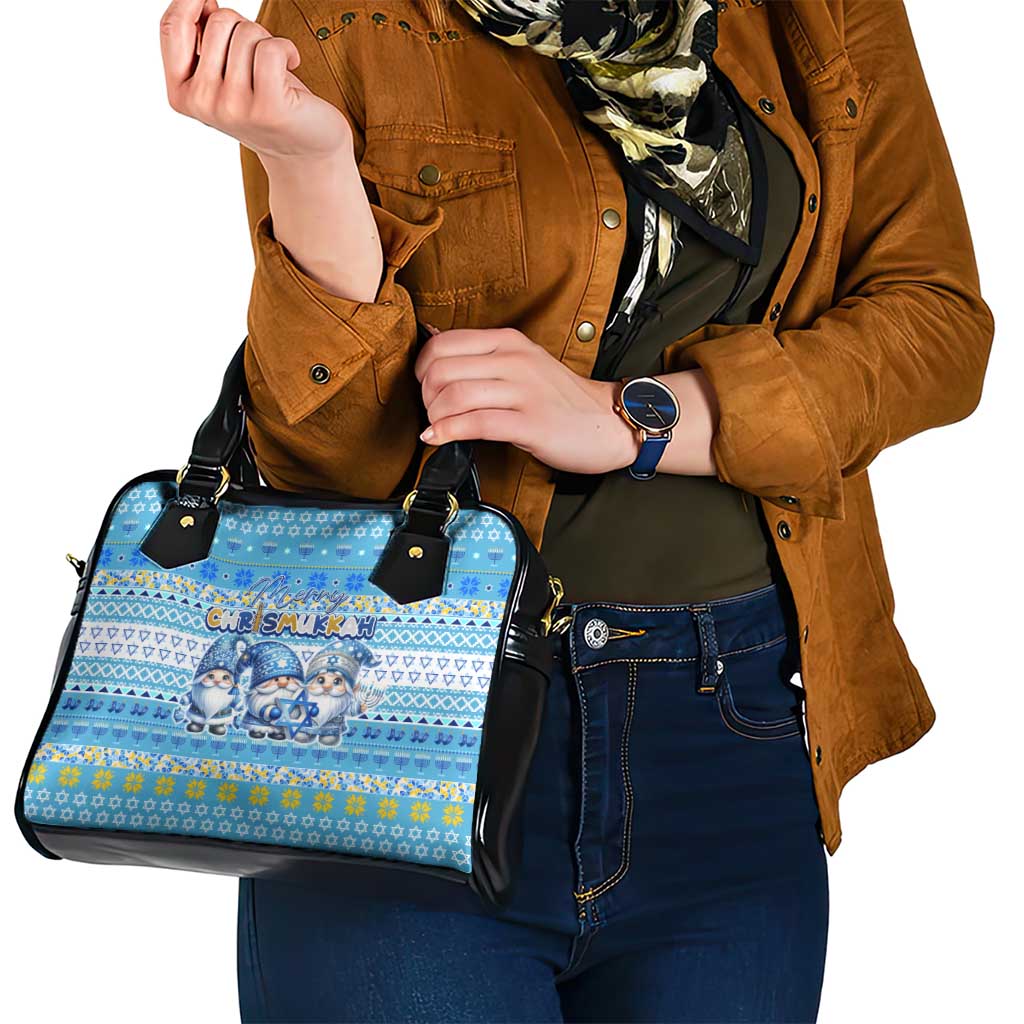 Merry Chrismukkah Shoulder Handbag Jewish Christmas Gnomes and Menorahs DT02