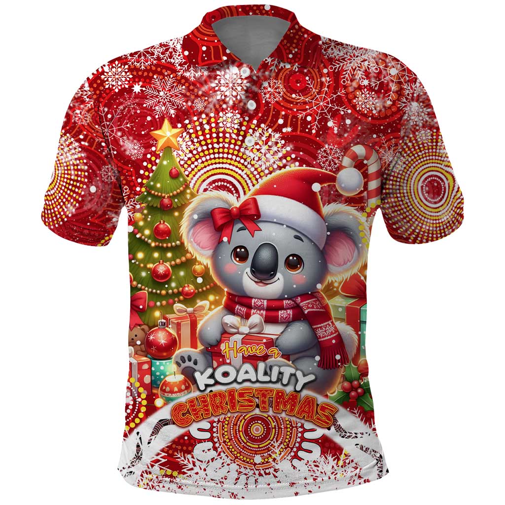 Koality Christmas Polo Shirt Cute Aussie Koala Holiday DT02