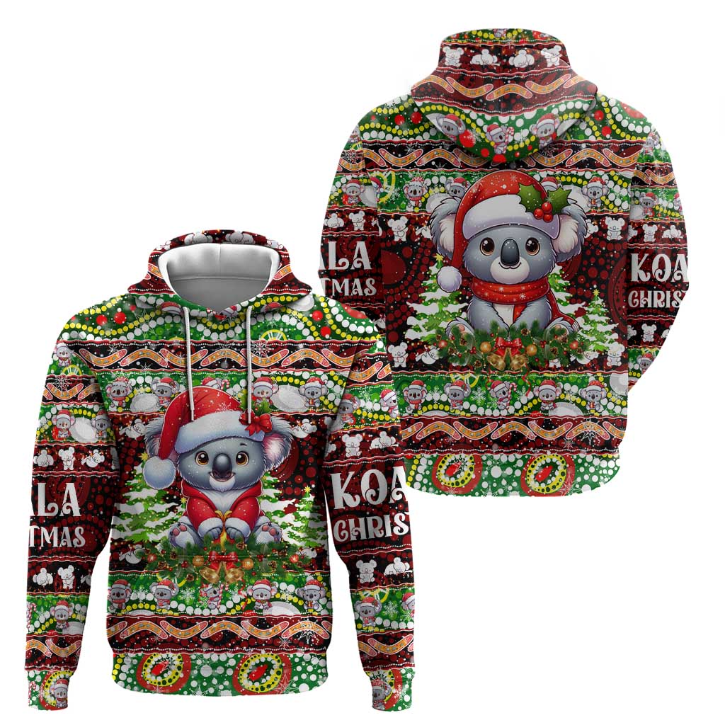 Koala Christmas Hoodie Australia Aboriginal Cute Santa Koalas DT02