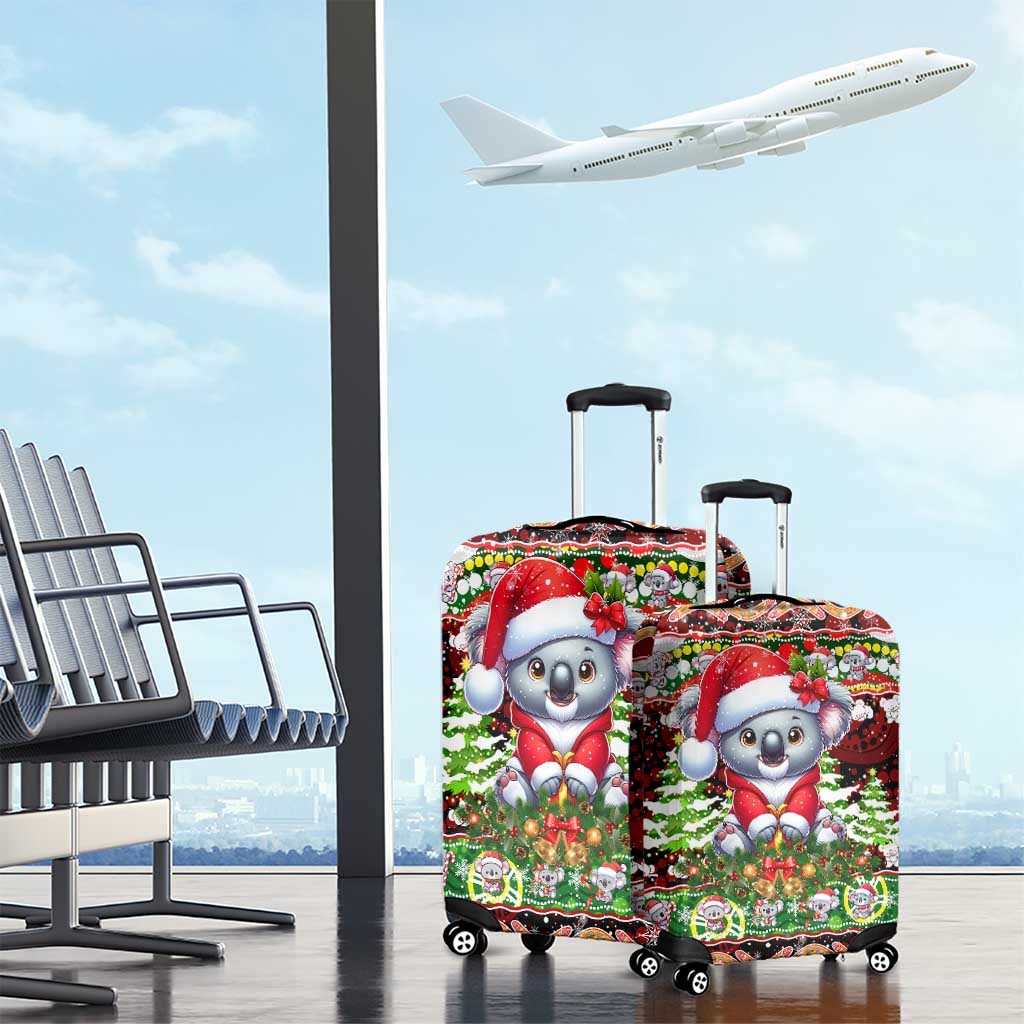 Koala Christmas Luggage Cover Australia Aboriginal Cute Santa Koalas DT02