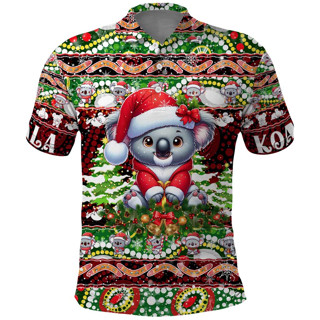 Koala Christmas Polo Shirt Australia Aboriginal Cute Santa Koalas DT02