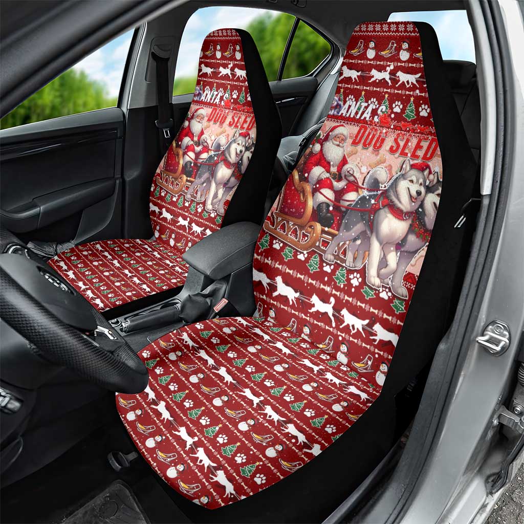 Dog Sled Christmas Car Seat Cover Husky Sleigh Ride Design DT02