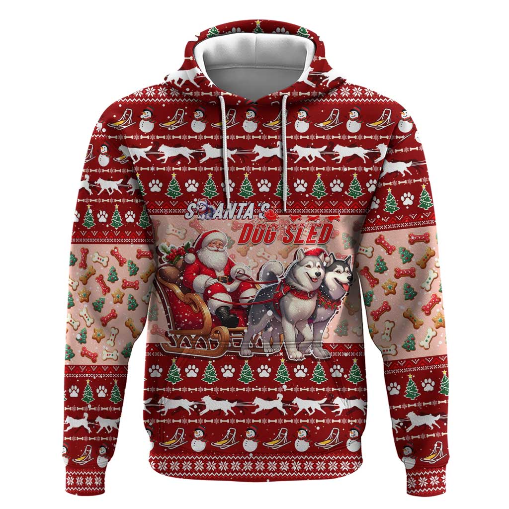 Dog Sled Christmas Hoodie Husky Sleigh Ride Design DT02