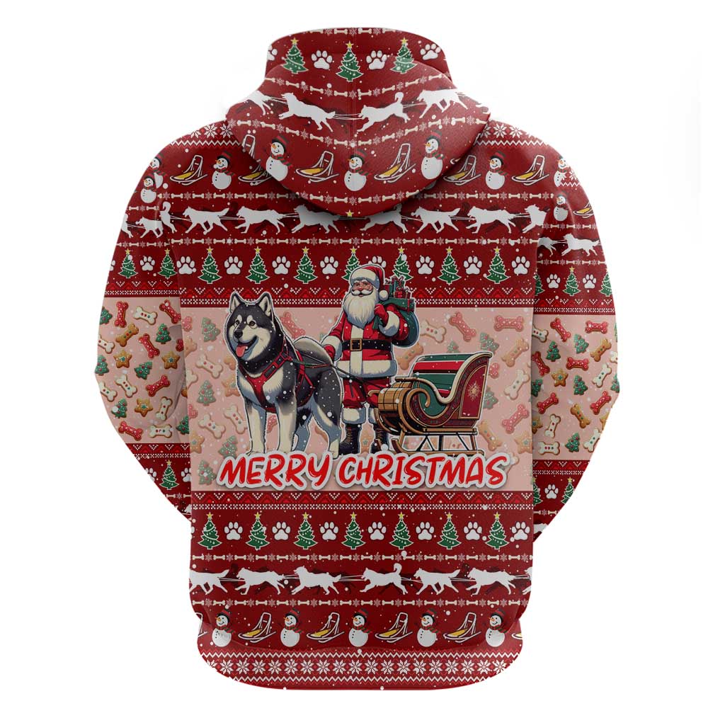 Dog Sled Christmas Hoodie Husky Sleigh Ride Design DT02
