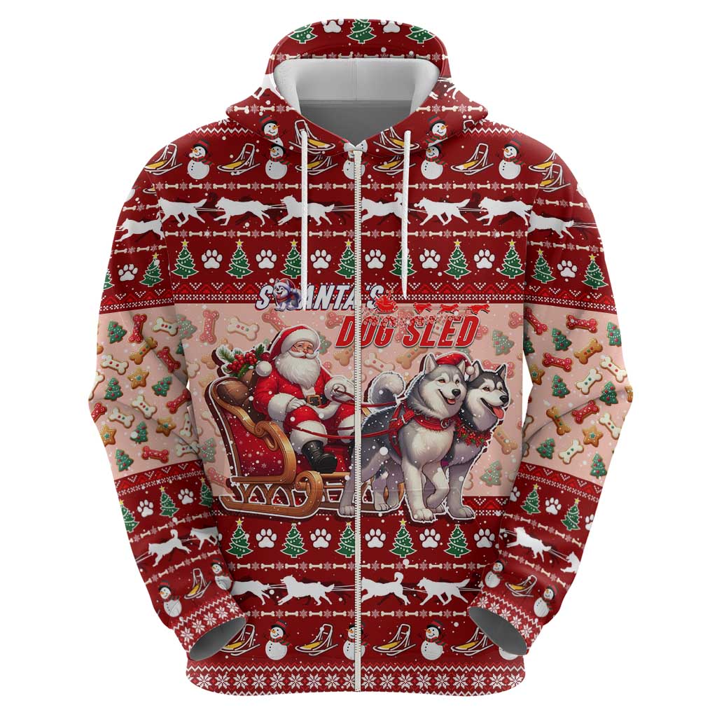 Dog Sled Christmas Hoodie Husky Sleigh Ride Design DT02