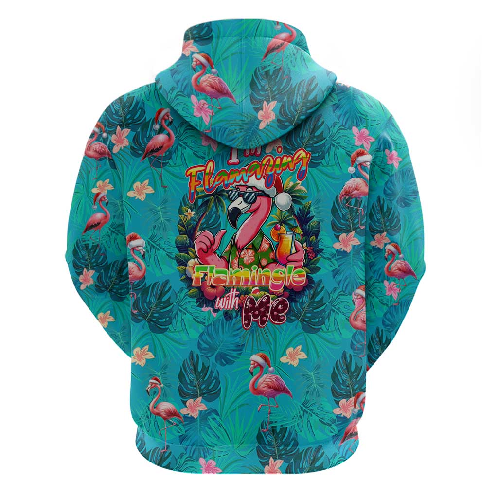 Tropical Flamingo Christmas Hoodie Shaka Shaka Will You Drink With Me DT02