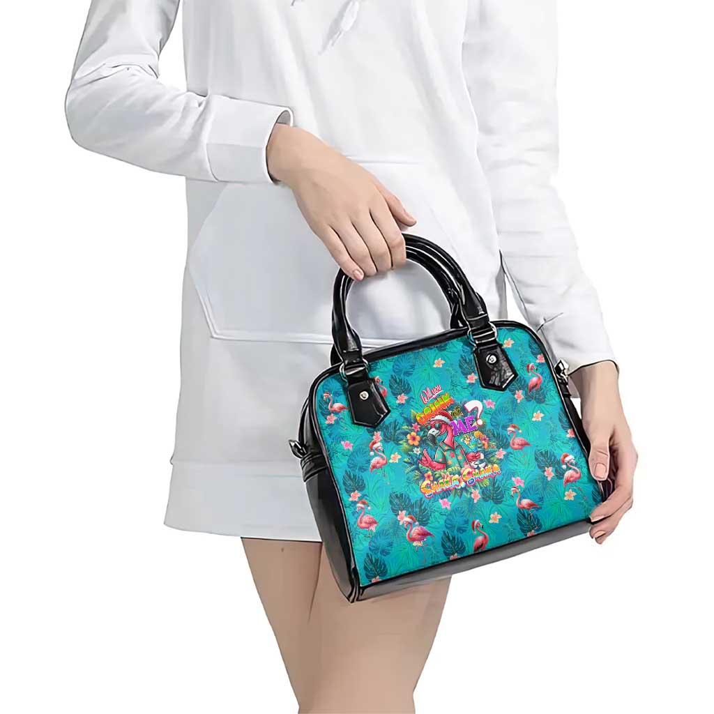 Tropical Flamingo Christmas Shoulder Handbag Shaka Shaka Will You Drink With Me DT02