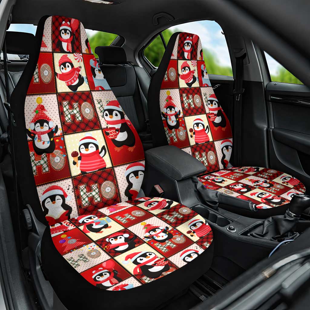 Cute Christmas Penguin Car Seat Cover Cozy Winter Ho Ho Ho Holiday Fun DT02