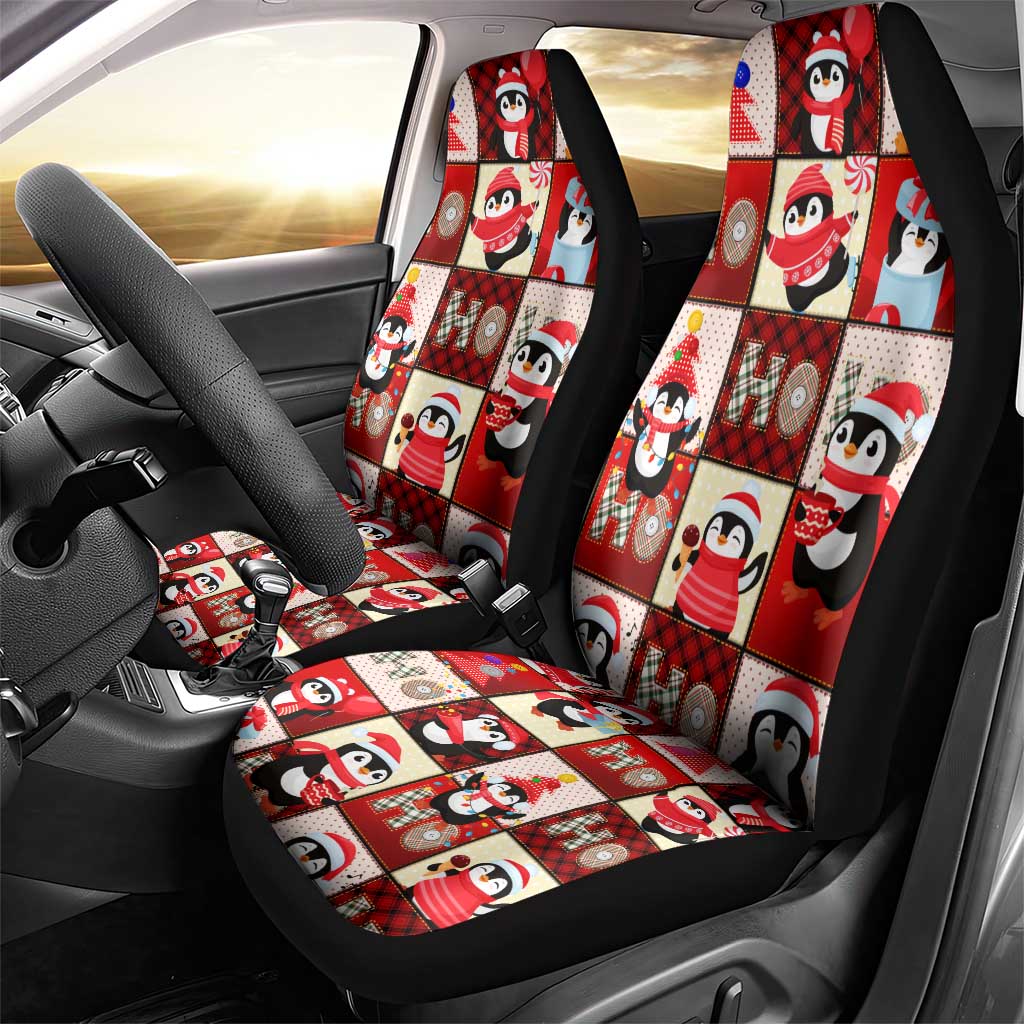 Cute Christmas Penguin Car Seat Cover Cozy Winter Ho Ho Ho Holiday Fun DT02
