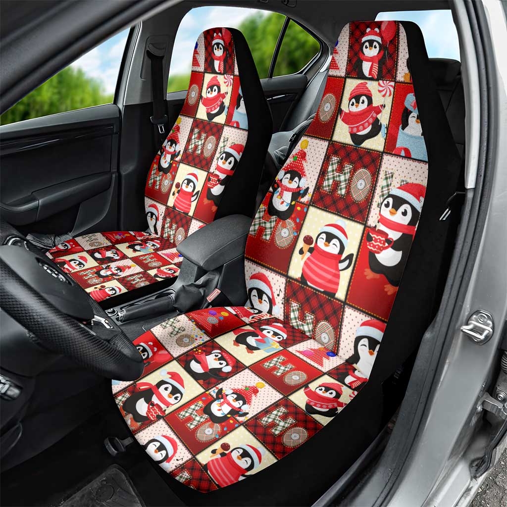 Cute Christmas Penguin Car Seat Cover Cozy Winter Ho Ho Ho Holiday Fun DT02
