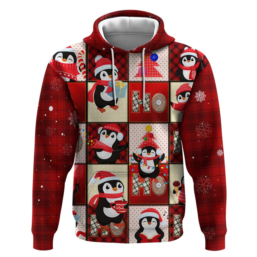 Cute Christmas Penguin Hoodie Cozy Winter Ho Ho Ho Holiday Fun DT02