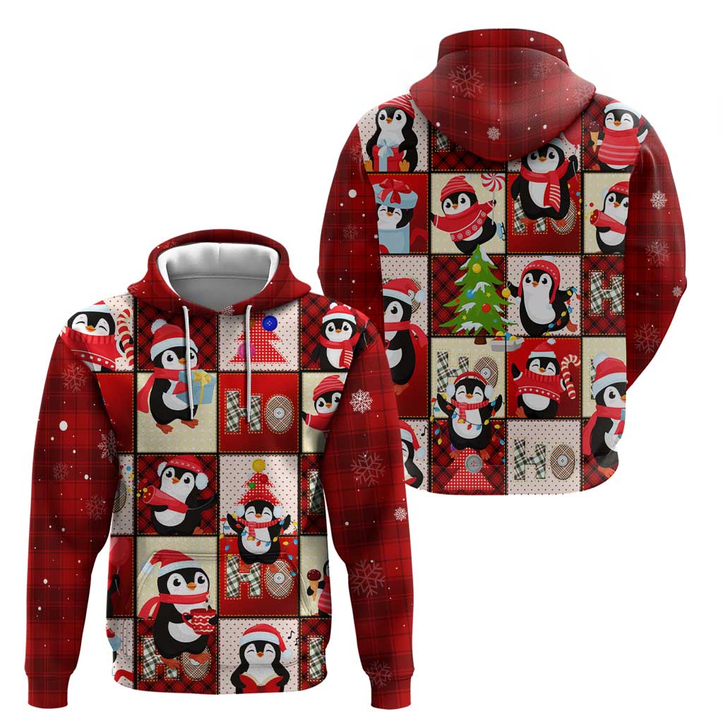 Cute Christmas Penguin Hoodie Cozy Winter Ho Ho Ho Holiday Fun DT02