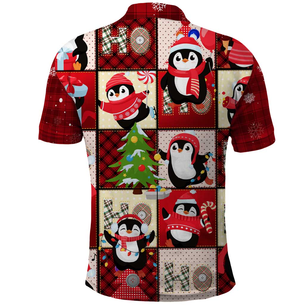 Cute Christmas Penguin Polo Shirt Cozy Winter Ho Ho Ho Holiday Fun DT02