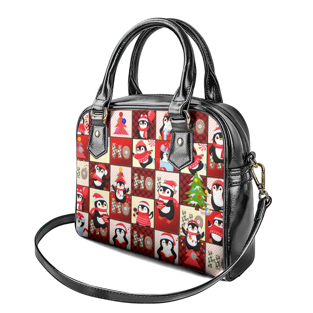 Cute Christmas Penguin Shoulder Handbag Cozy Winter Ho Ho Ho Holiday Fun DT02