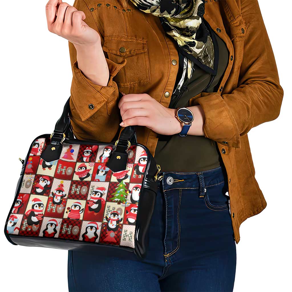 Cute Christmas Penguin Shoulder Handbag Cozy Winter Ho Ho Ho Holiday Fun DT02