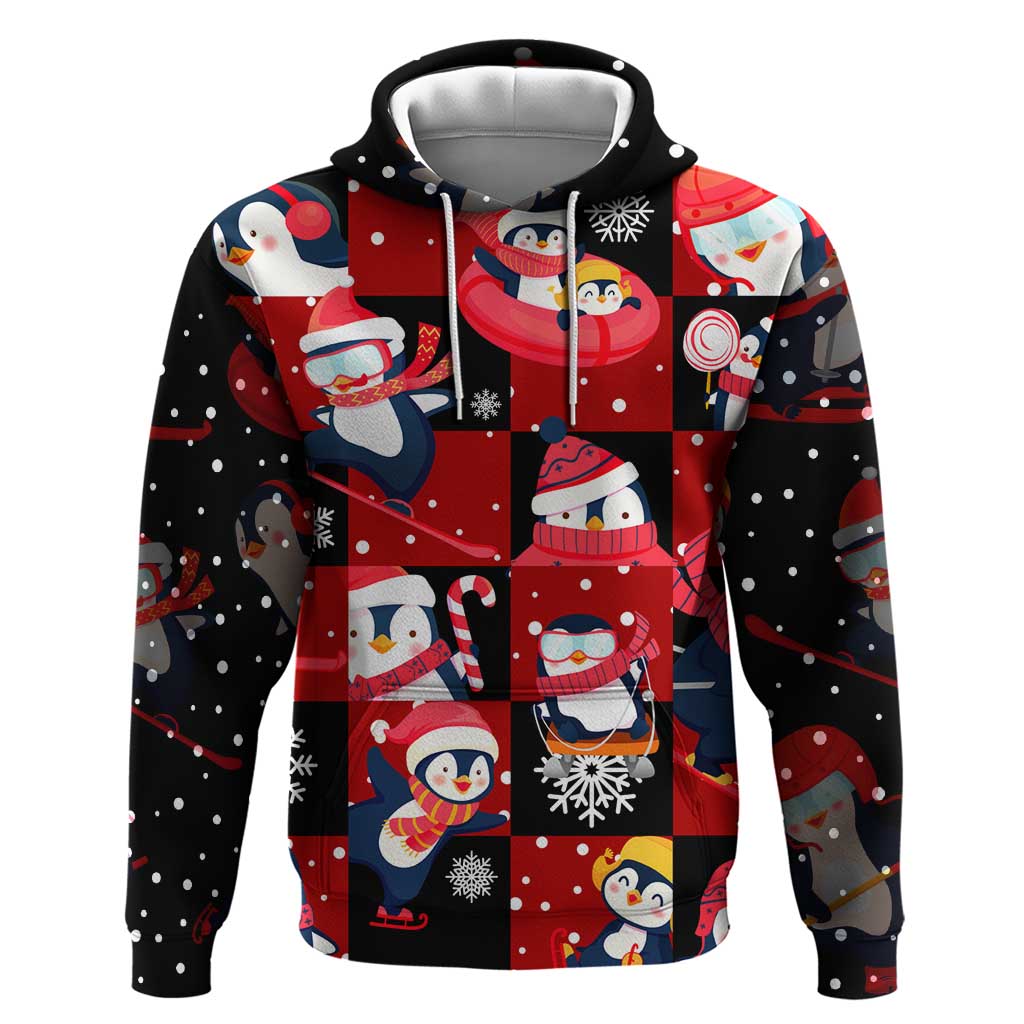 Penguin Winter Sports Christmas Hoodie Cute Holiday Ski Snow Fun DT02