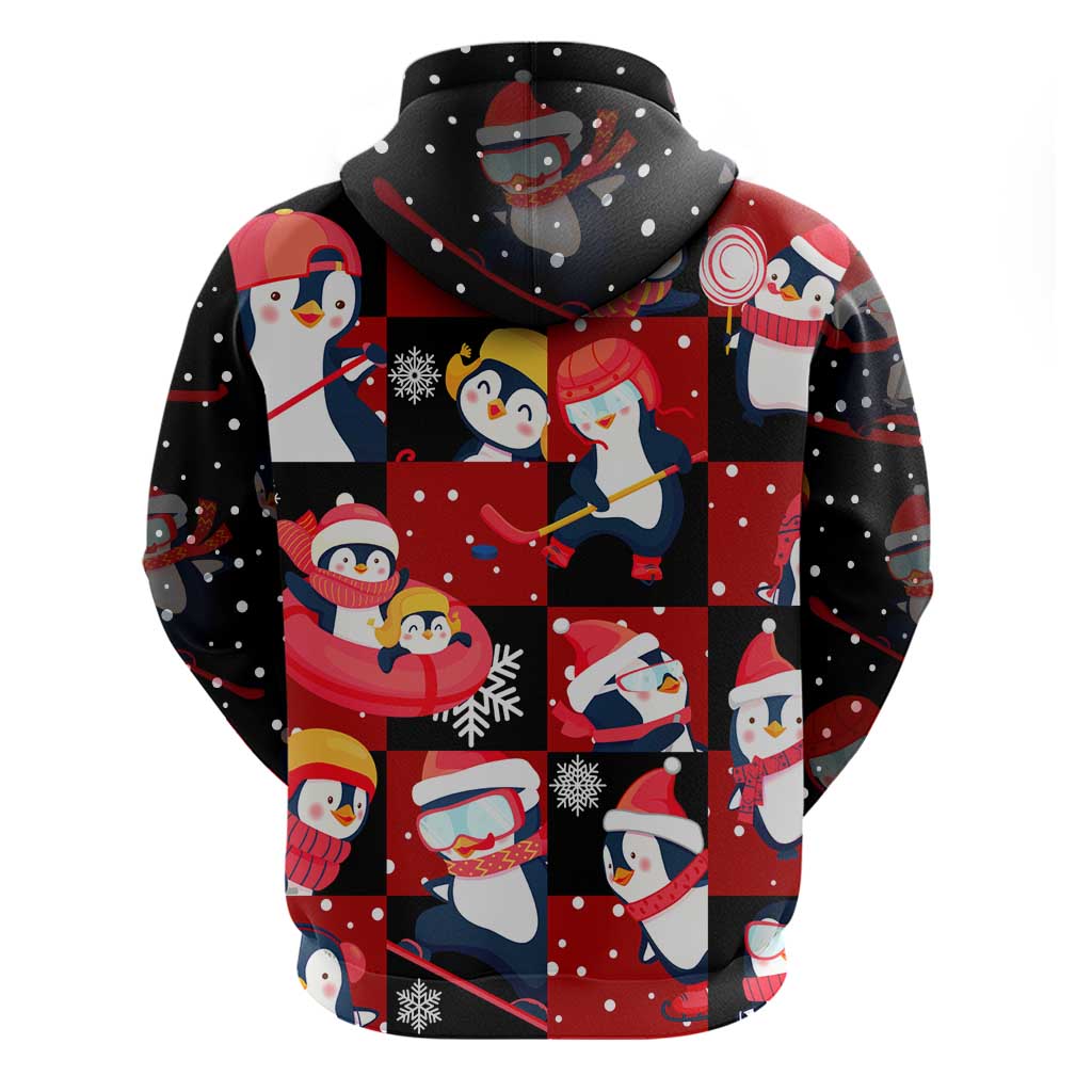 Penguin Winter Sports Christmas Hoodie Cute Holiday Ski Snow Fun DT02