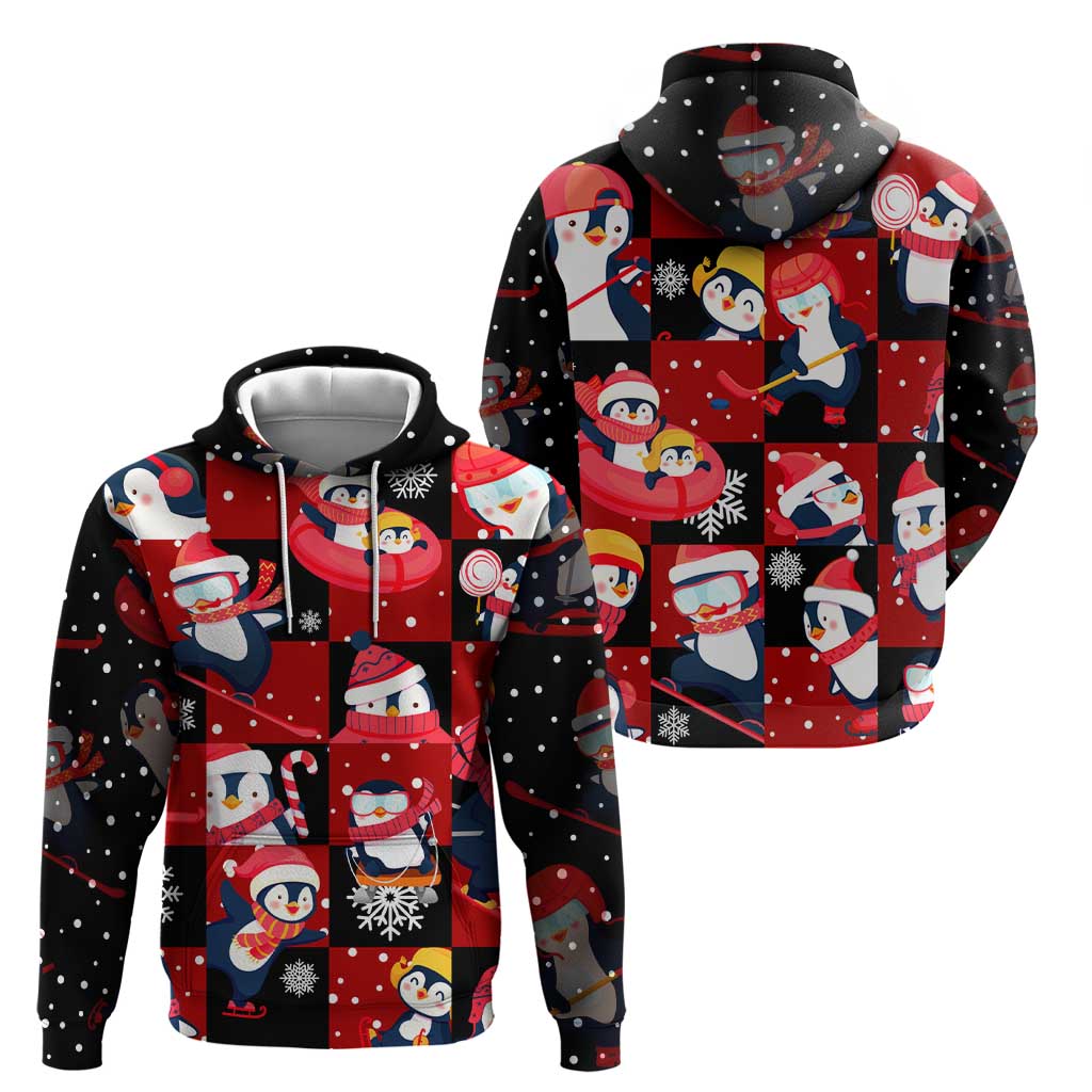 Penguin Winter Sports Christmas Hoodie Cute Holiday Ski Snow Fun DT02