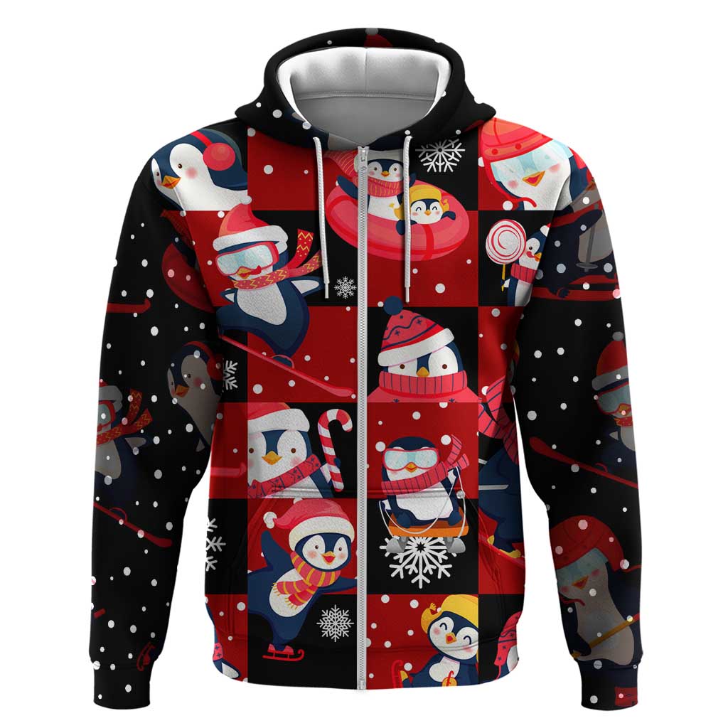 Penguin Winter Sports Christmas Hoodie Cute Holiday Ski Snow Fun DT02