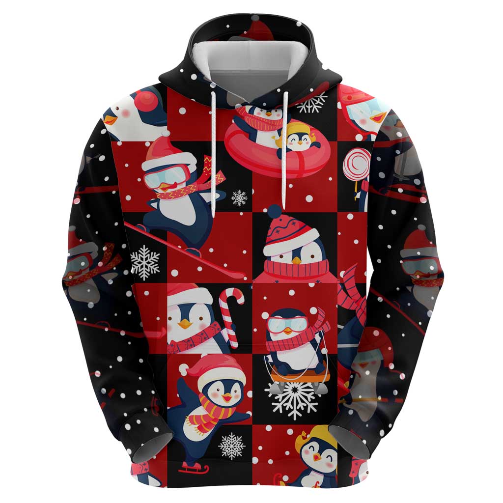 Penguin Winter Sports Christmas Hoodie Cute Holiday Ski Snow Fun DT02