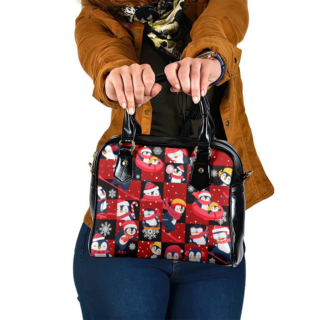 Penguin Winter Sports Christmas Shoulder Handbag Cute Holiday Ski Snow Fun DT02