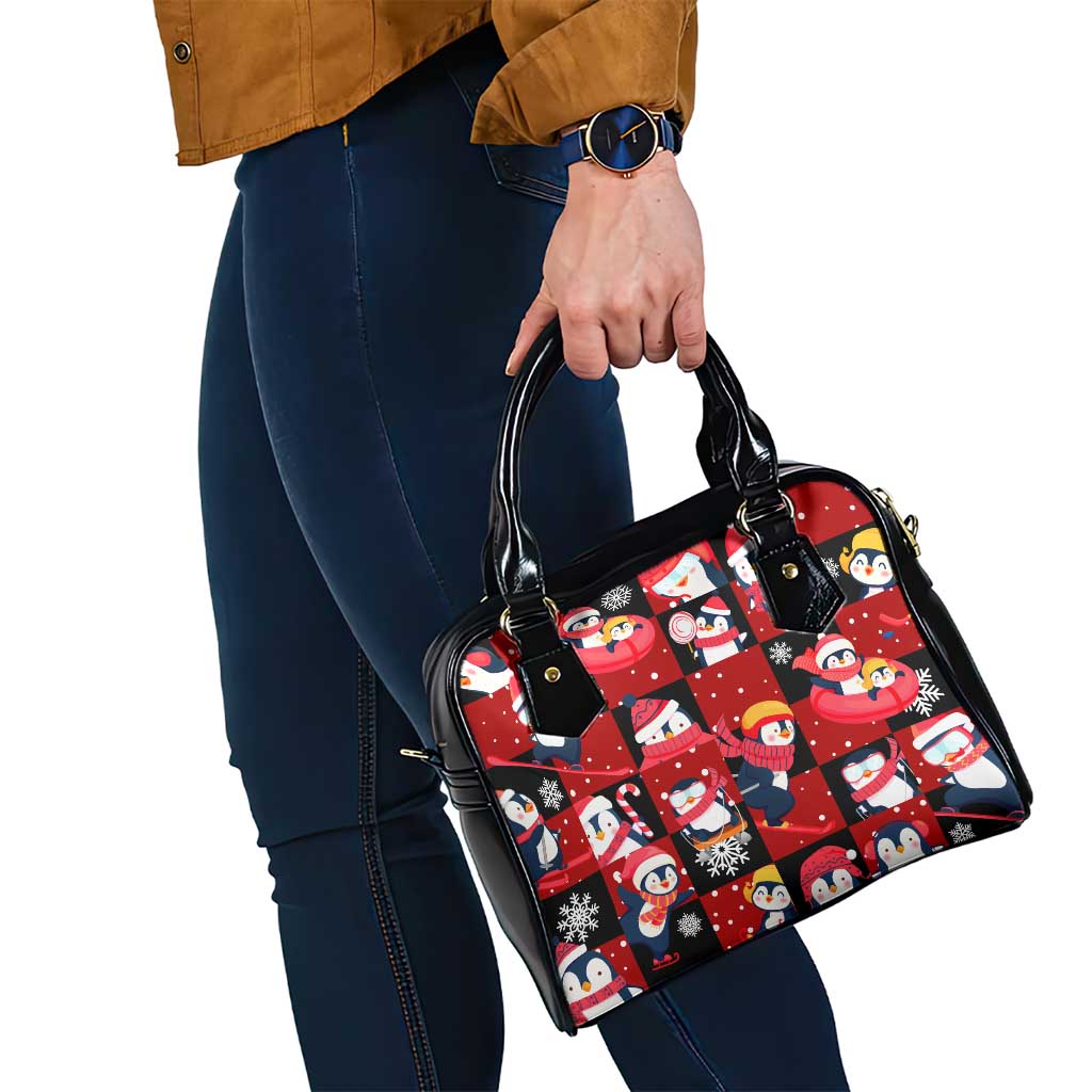 Penguin Winter Sports Christmas Shoulder Handbag Cute Holiday Ski Snow Fun DT02