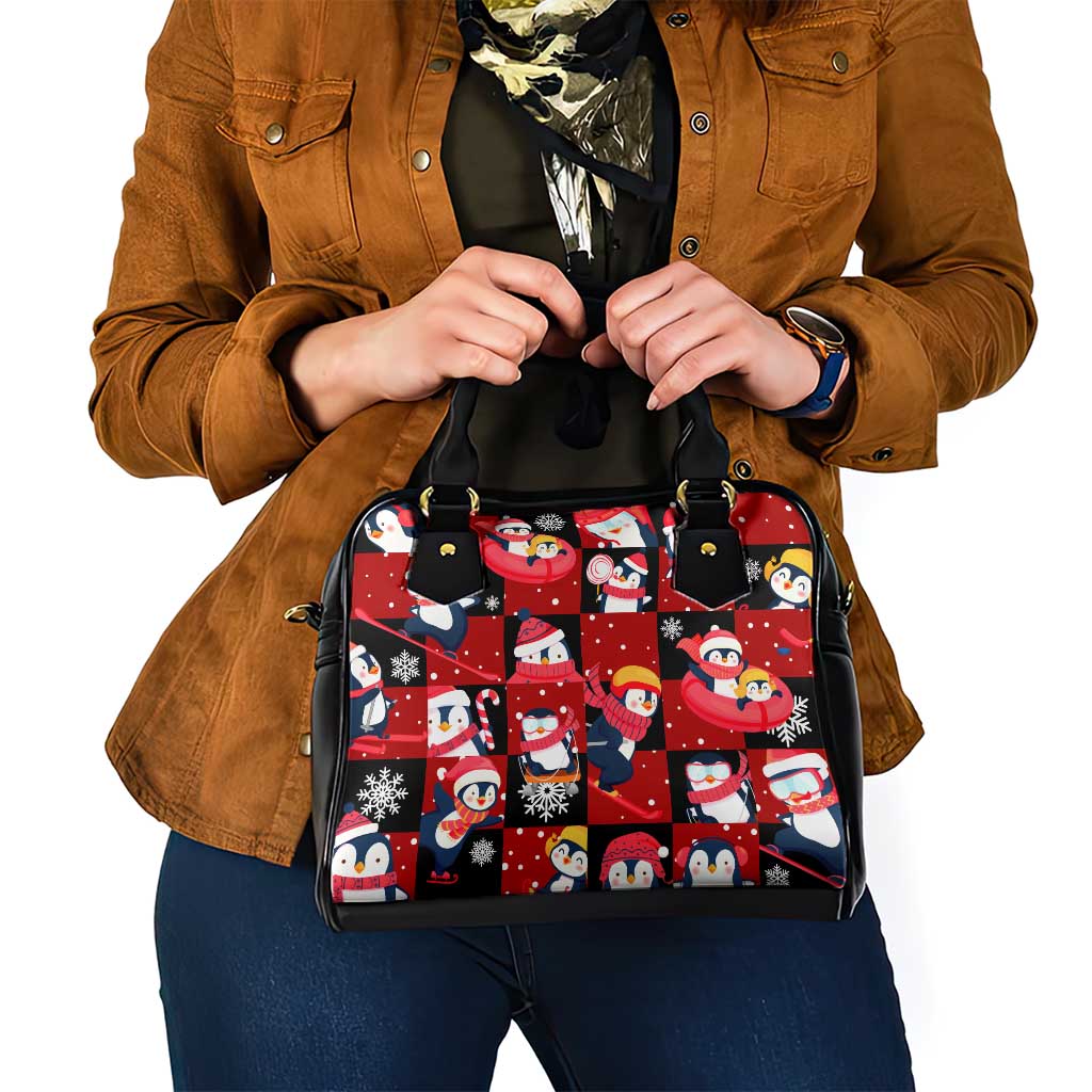 Penguin Winter Sports Christmas Shoulder Handbag Cute Holiday Ski Snow Fun DT02