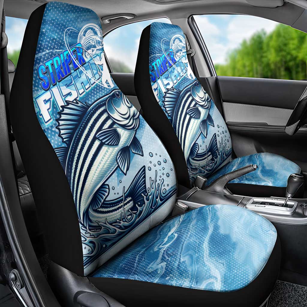 Striper Fishing Car Seat Cover Striped Bass Angler DT02