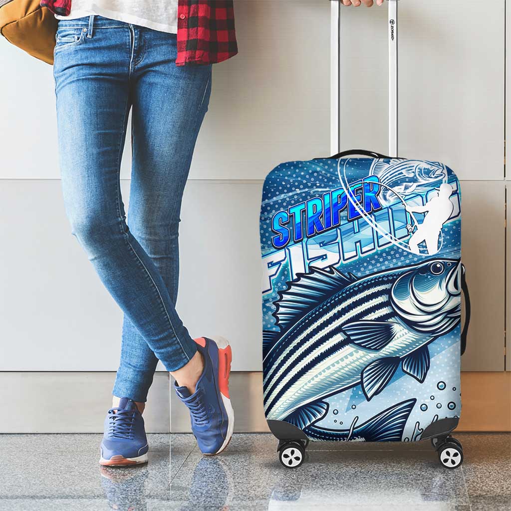 Striper Fishing Luggage Cover Striped Bass Angler DT02
