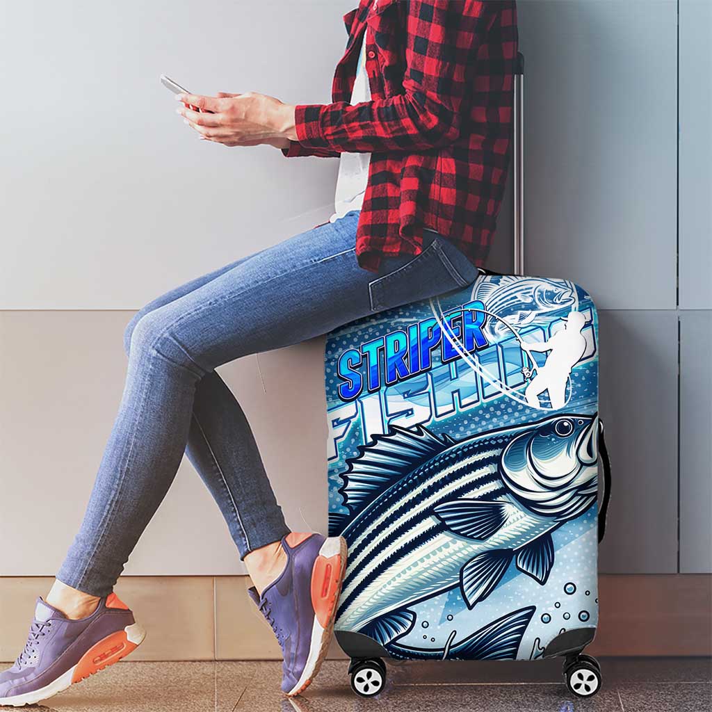 Striper Fishing Luggage Cover Striped Bass Angler DT02