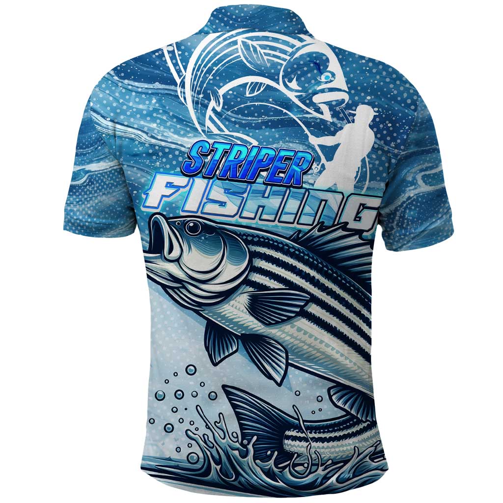 Striper Fishing Polo Shirt Striped Bass Angler DT02