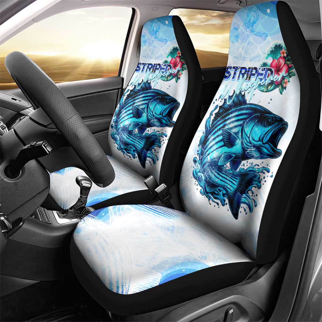 Striped Bass Whisperer Car Seat Cover Tropical Wave Fishing Design DT02