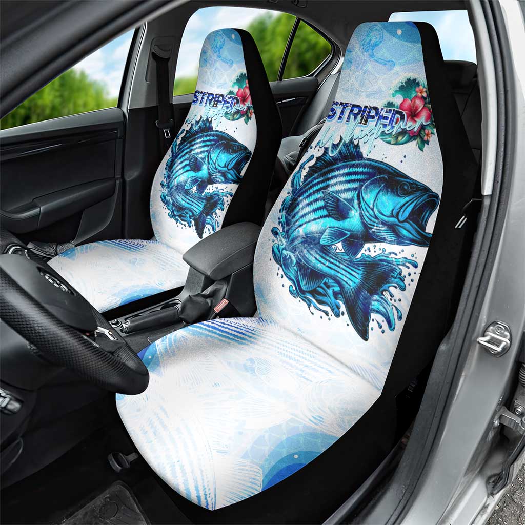 Striped Bass Whisperer Car Seat Cover Tropical Wave Fishing Design DT02